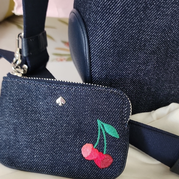 Kate Spade Navy Crossbody Bag with Cherry Detail - Picture 2 of 10
